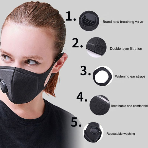 Unisex Face Mask with Wide Straps, Washable and Reusable